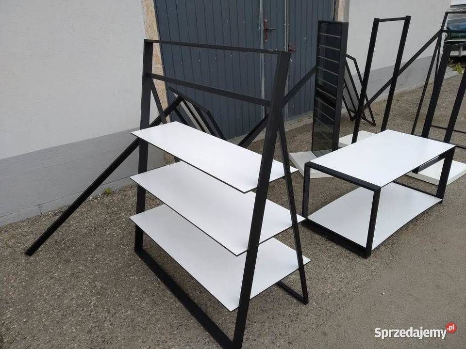 Meble sklepowe RFM zestaw wieszaki lustra półki Sklep Stary Sącz sprzedam