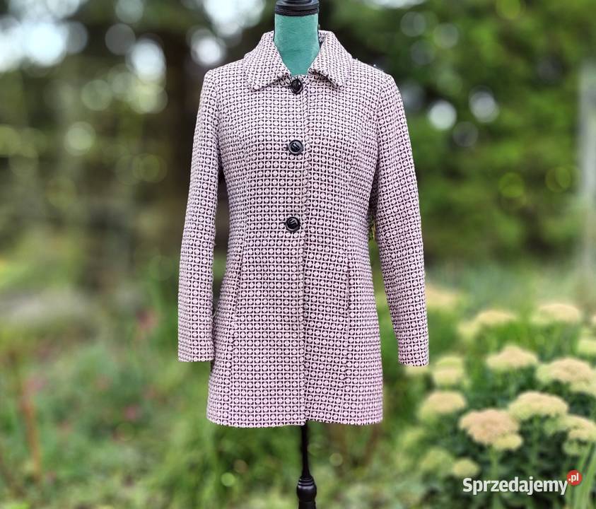 Płaszcz Orsay 40 L krata kratka fiolet róż retro zachodniopomorskie Szczecin