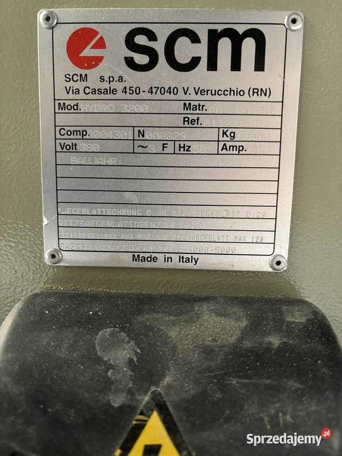 Piła formatowa scm hydro 3200 z podcinakiem Krapkowice