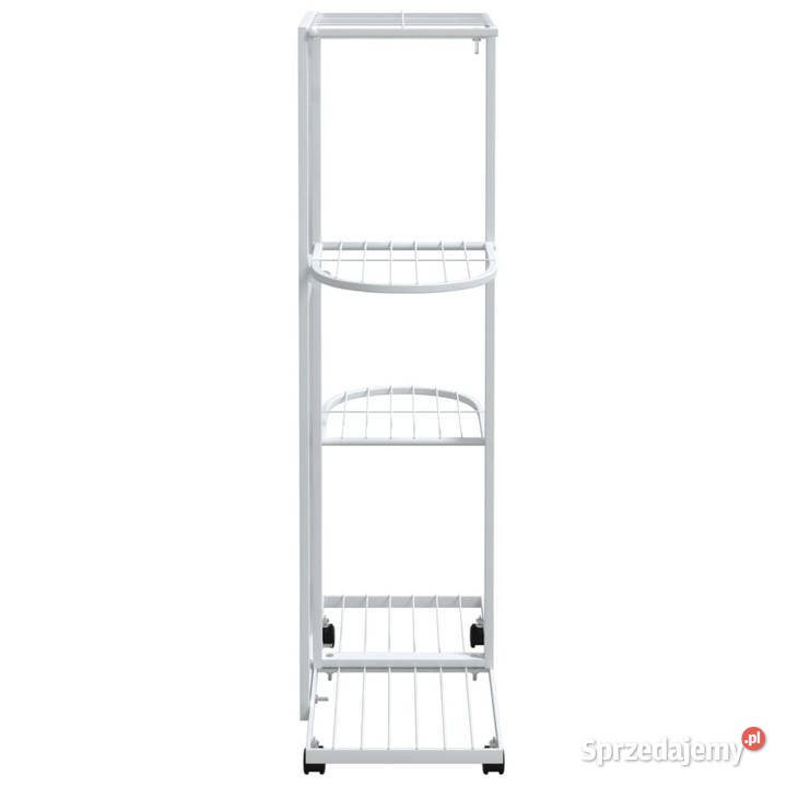 Kwietnik z 4 półkami i kółkami 44x23x80 biały