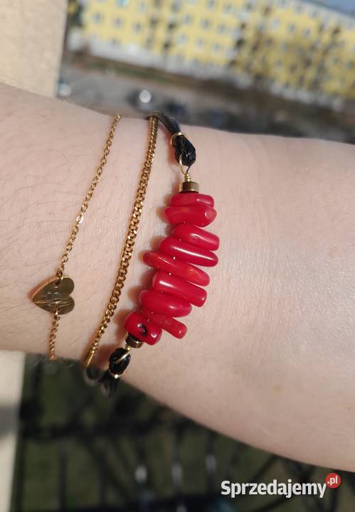 Bransoletka z naturalnego czerwonego korala Kozienice
