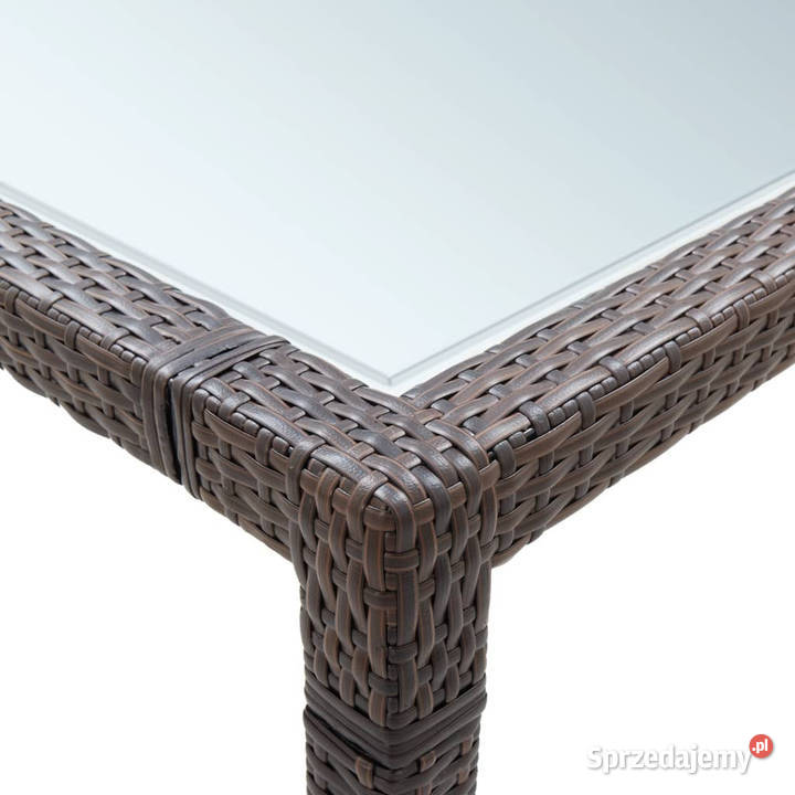 Stół ogrodowy brązowy 200x150x74 polirattan Meble ogrodowe mazowieckie