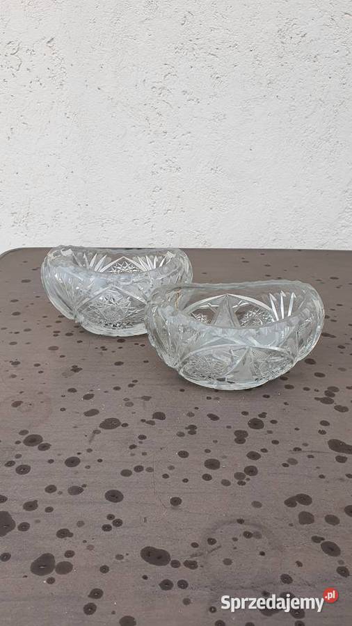 Salaterki kryształowe 2 sztuki kryształ łódzkie