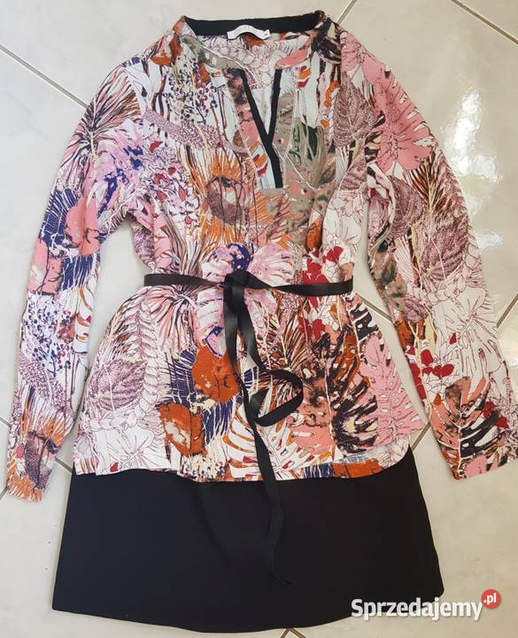 ML Bluzka zwiewna flower elegancka liście kwiaty Kielce sprzedam