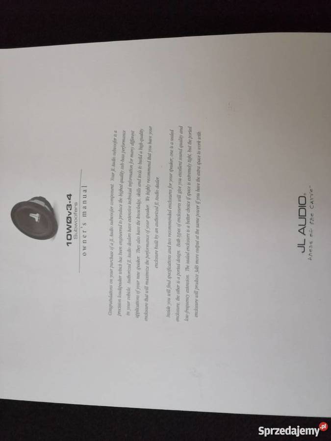 Subwoofer JL Audio 10w0v34 w dedykowanej skrzyni