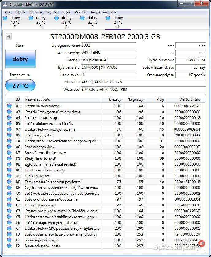 DYSK 2TB Seagate ST2000DM008 SATA3 35 7200RPM wewnętrzny Dyski Tomaszów Lubelski