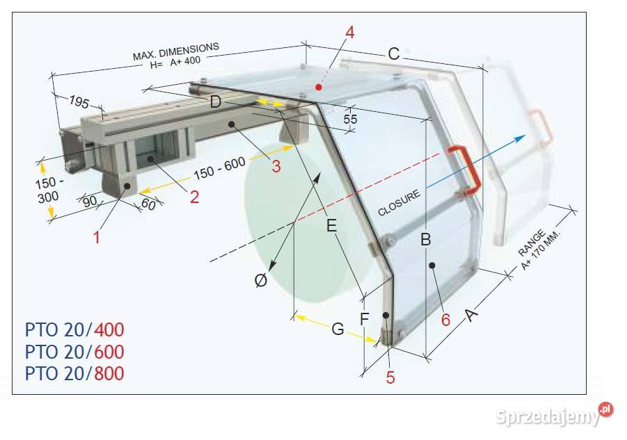 Osłona do tokarki PTO 20400 PTO 20600 PTO 20800 Magazynowanie Katowice sprzedam