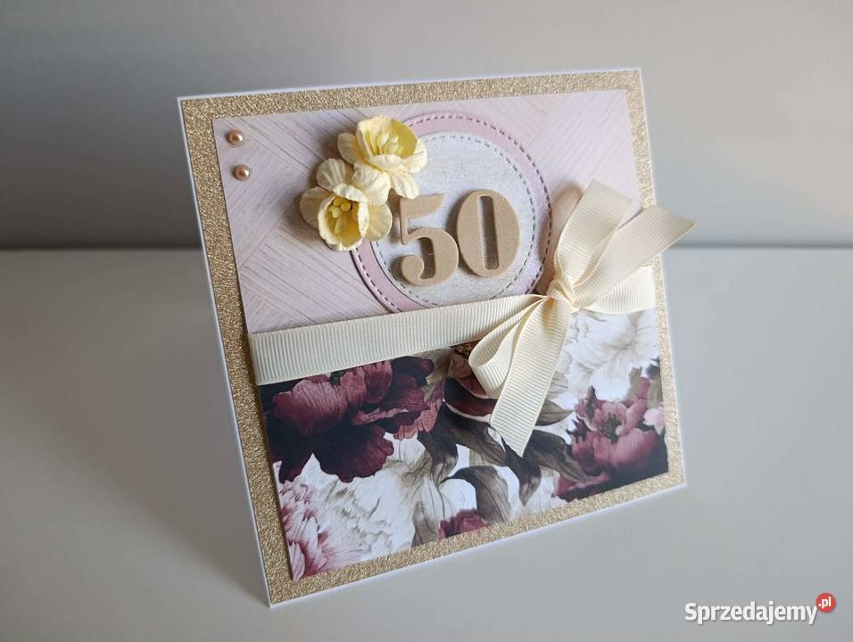 Kartka ręcznie robiona na urodziny kwiaty Łódź sprzedam