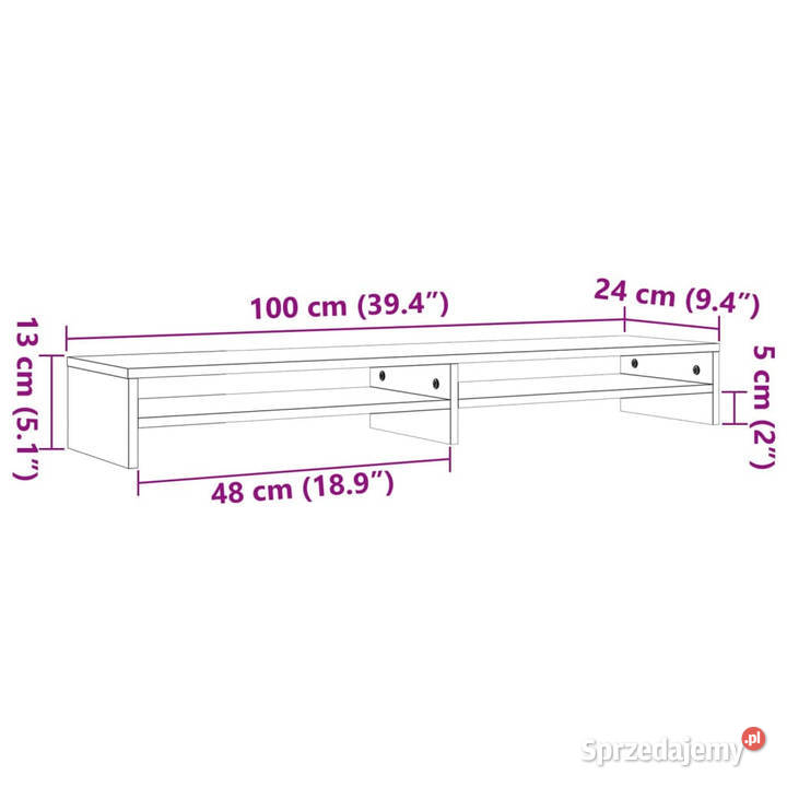 Podstawka na monitor woskowy brąz 100x24x13 lita Warszawa sprzedam