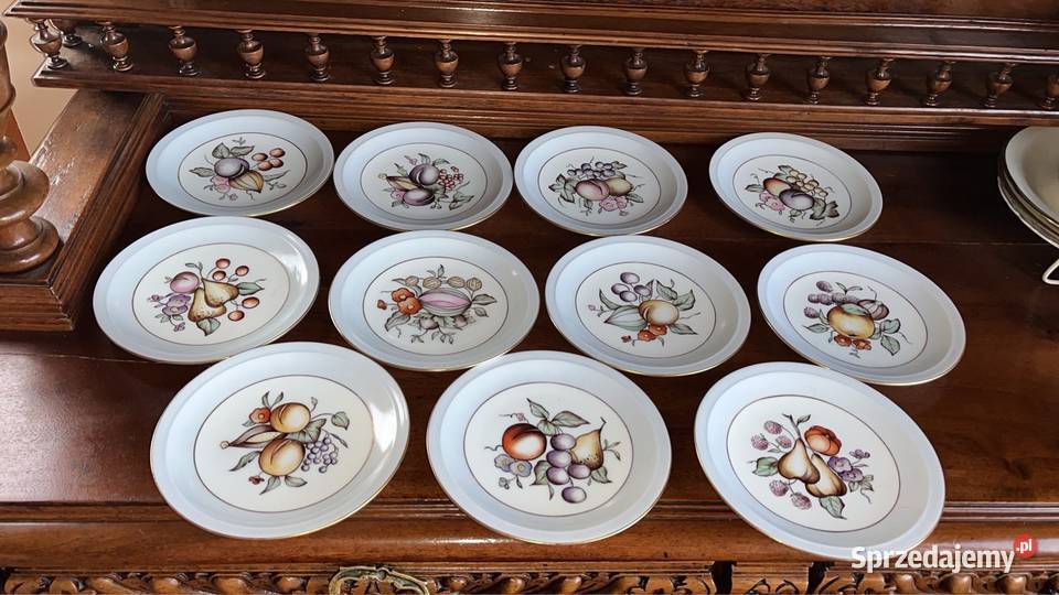 Talerz z Fabriken Porcelan Norden Owoce ręcznie Gdańsk