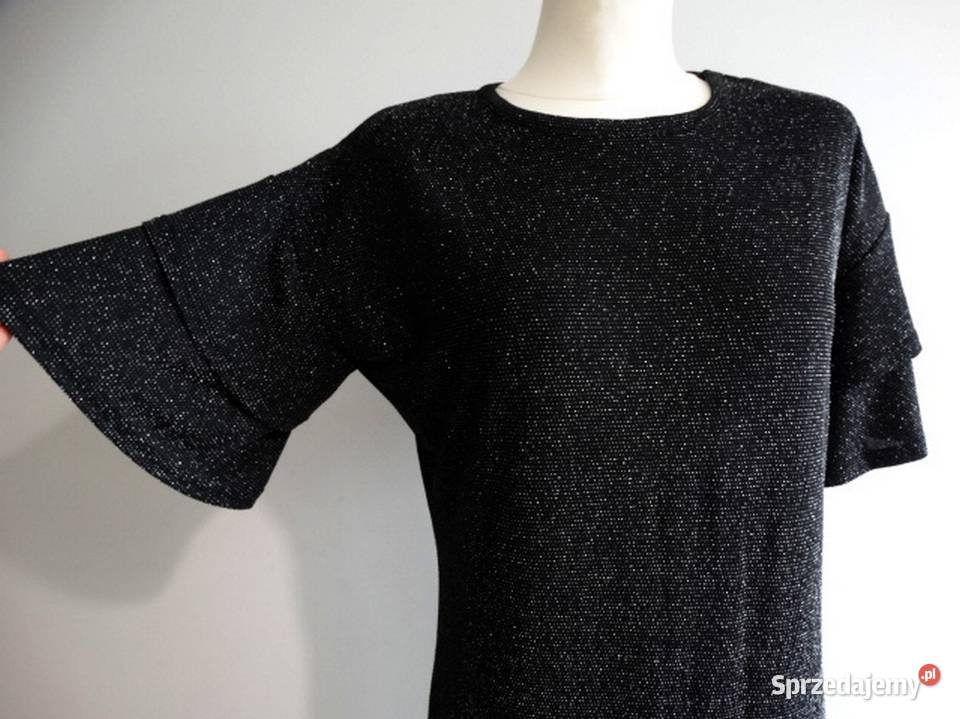 Sukienka Brokatowa Czarna Wieczorowa Imprezowa Łomża