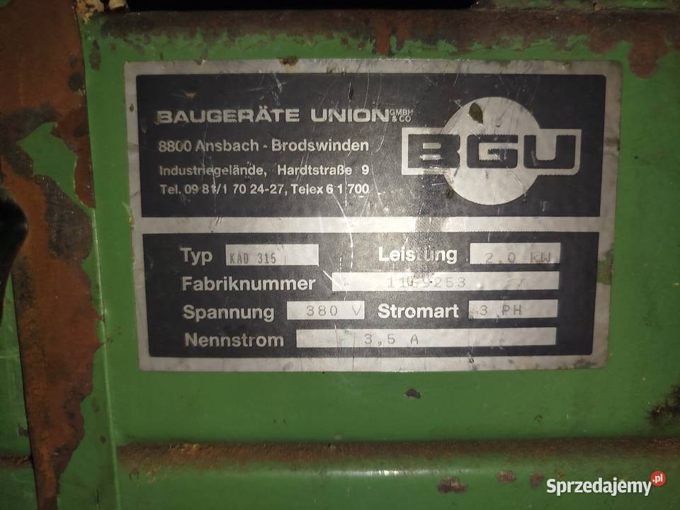 Grubościówko heblarka BGU wał 31 Siedlec sprzedam