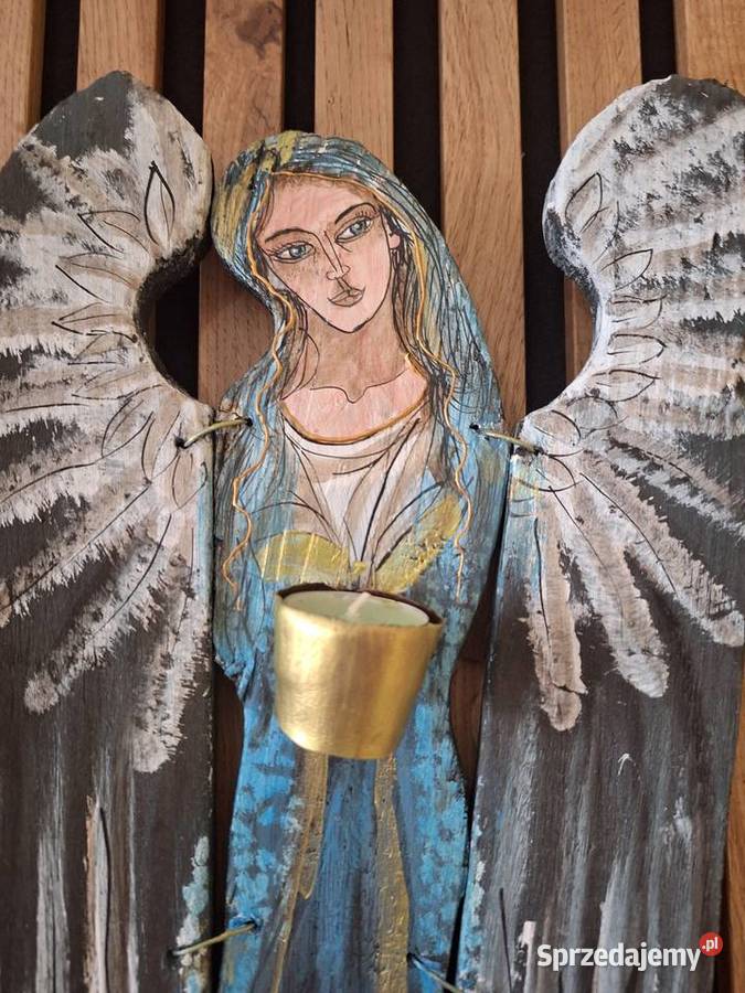 Rękodzieło płaskorzeźba Anioł Bieszczadzki z Rękodzieło artystyczne Strzyżów