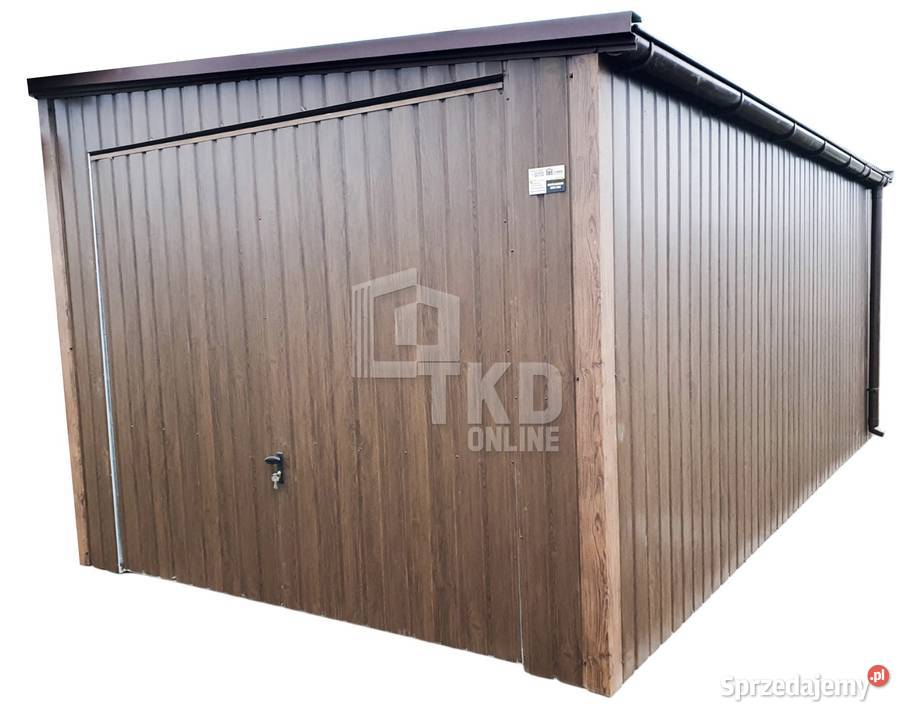 Garaż Blaszany 35x5 Brama uchyln drewnopodobny Miastko