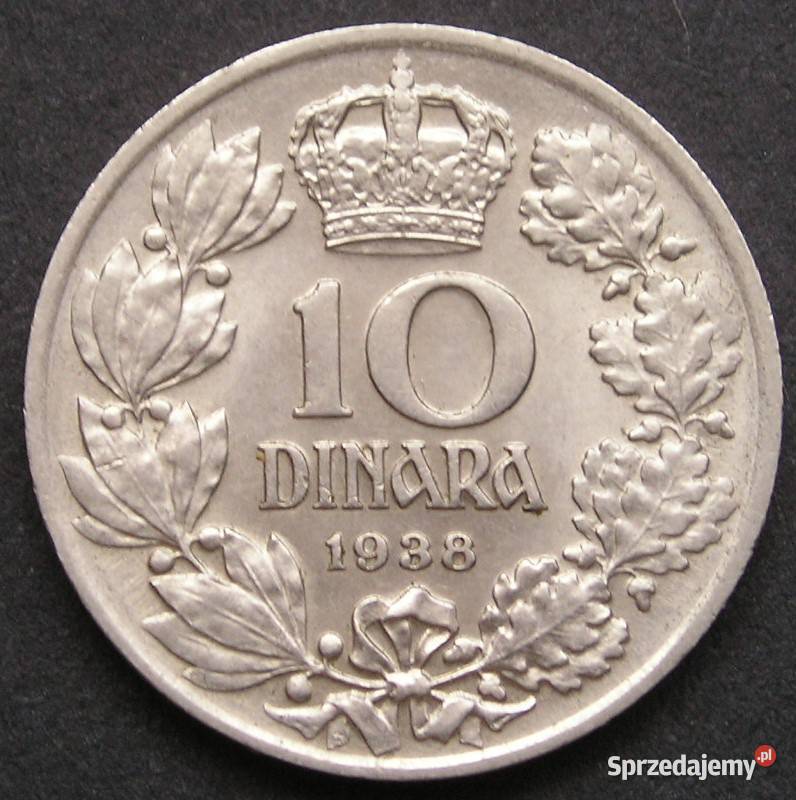 JUGOSŁAWIA 10 DINAR 1938 PIOTR II STAN MENNICZY Łódź