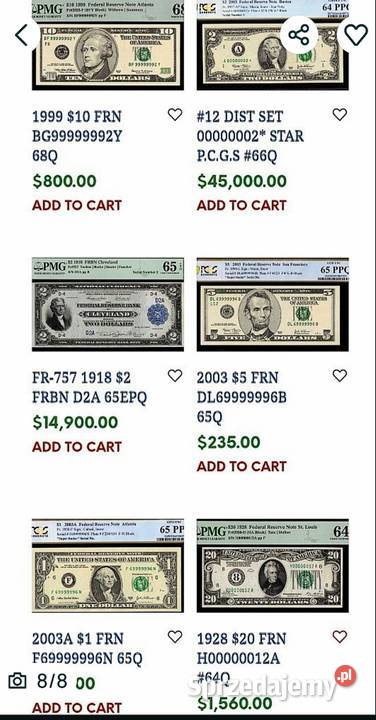 1 Dolar 1935 r HAWAII PMG 64 EPQ DWA NUMERY Węgorzewo sprzedam