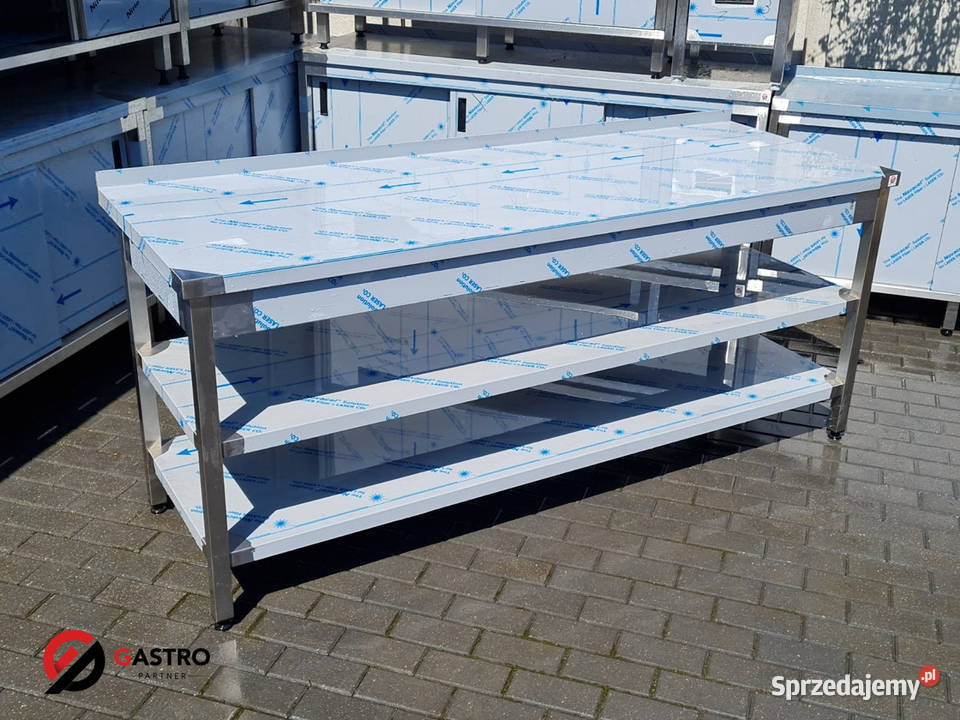 Stół ze stali nierdzewnej spawany 2 półki Ostrów Wielkopolski