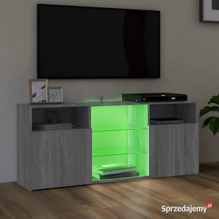 Szafka TV z oświetleniem LED szary dąb sonoma RTV