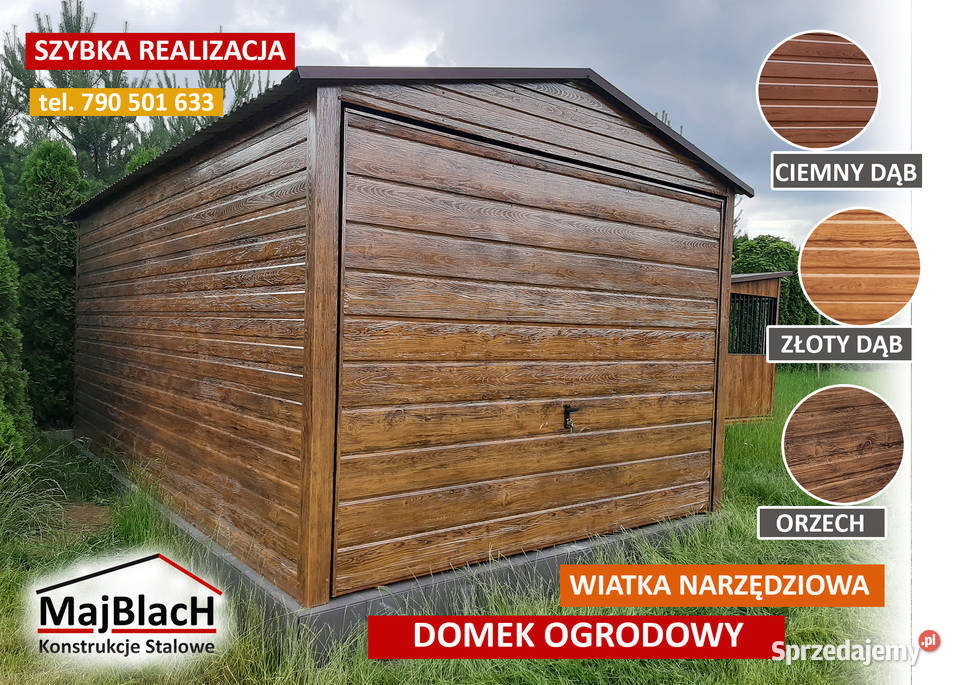 Garaż Blaszany Drewnopodobny 3x5 TANIO Garaże Sprzedaż świętokrzyskie Kazimierza Wielka