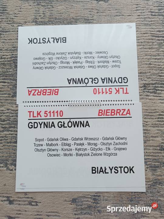 Zeszyt tablic relacyjnych TLK Biebrza Bocian Antyki, Sztuka, Kolekcje Biała Podlaska