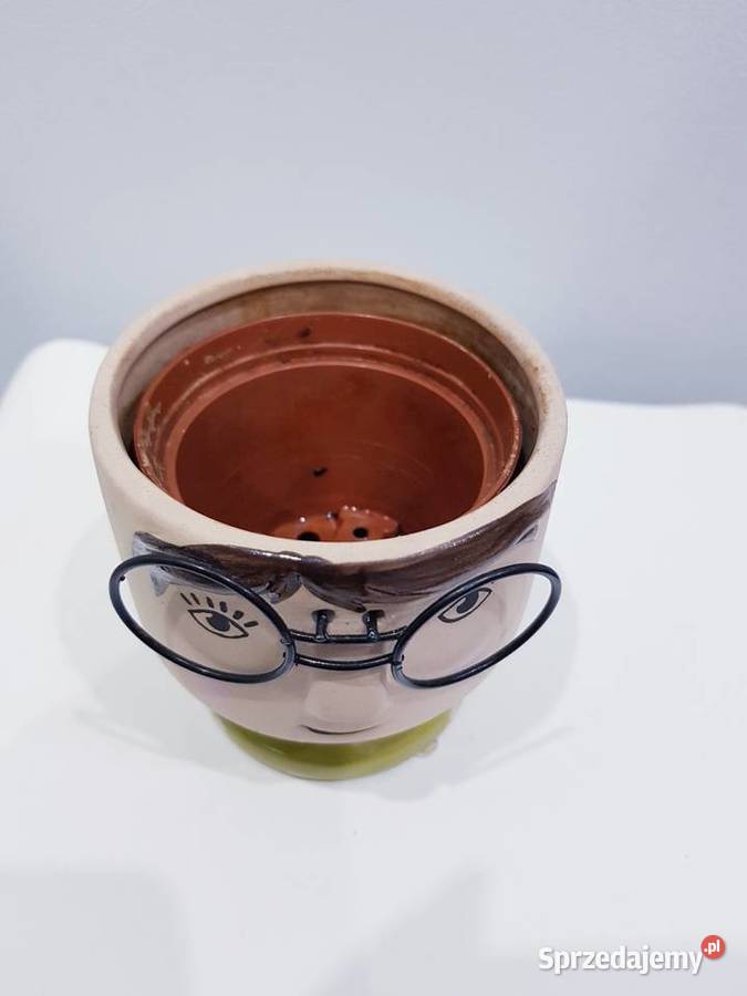 Ceramiczna osłonka na doniczkę sukulenta Doniczki i osłonki Dąbrowa Górnicza sprzedam
