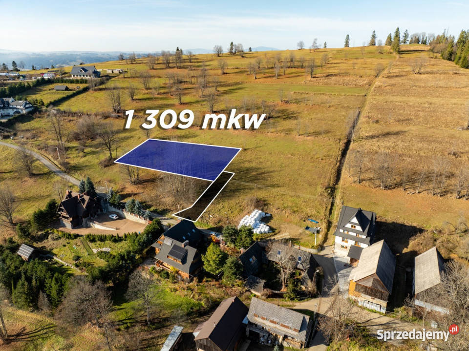Widokowa działka w Rzepiskach 1310 m2 budowlana