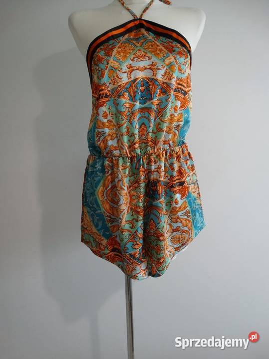 Kombinezon Krótki Scarf Print Dekolt Halter