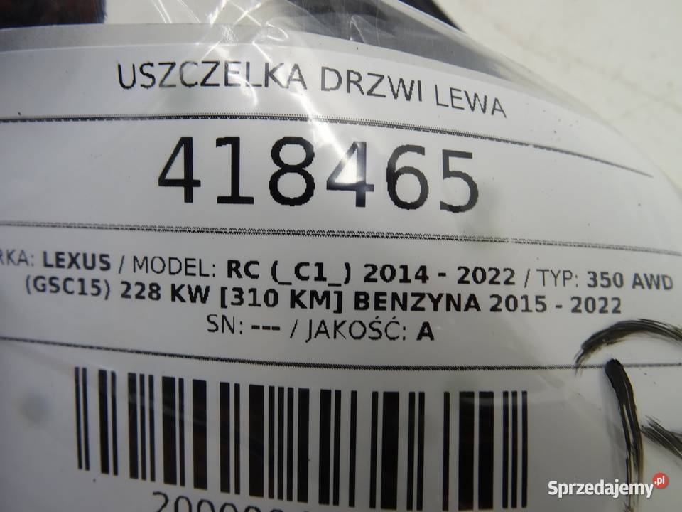 USZCZELKA DRZWI LEWA LEXUS RC SportowyCoupe