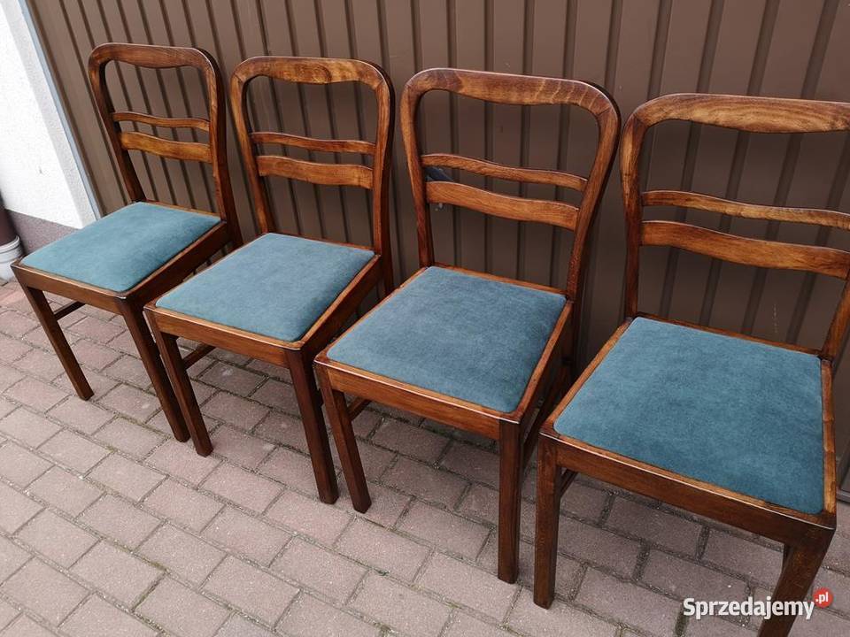 Krzesła ARTDECO Stare Antyk Komplet 4 Sztuki
