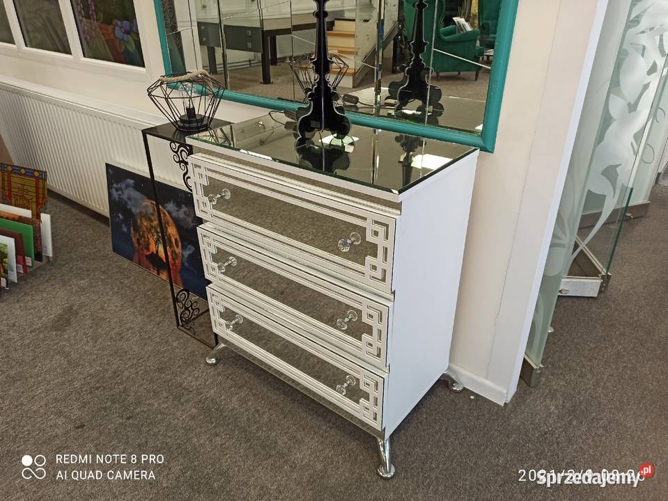 Komoda 3 szuflady Glamour lustrzana biala czarna Nowy Sącz sprzedam
