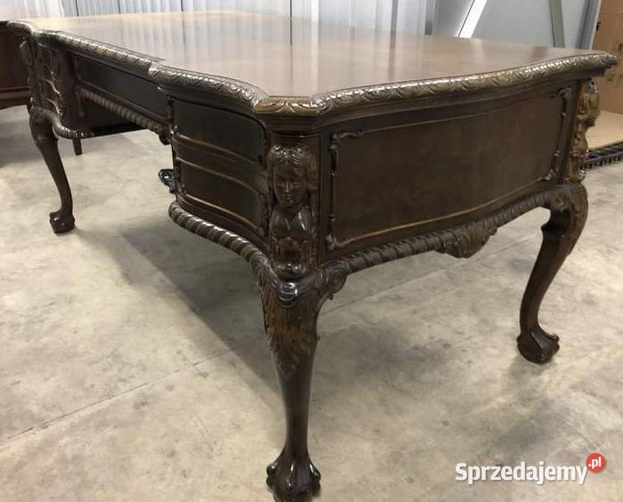 Antyczne Biurko Eleganckie Antyk Ludwik Drewno Kraków