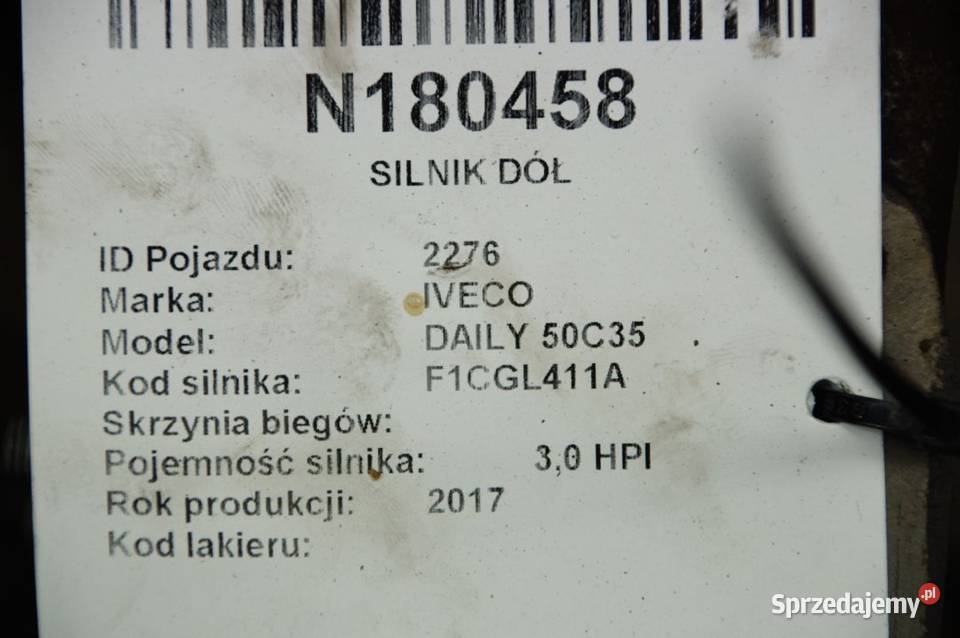 SILNIK DÓŁ IVECO DAILY 50C35 F1CGL411A Lipno