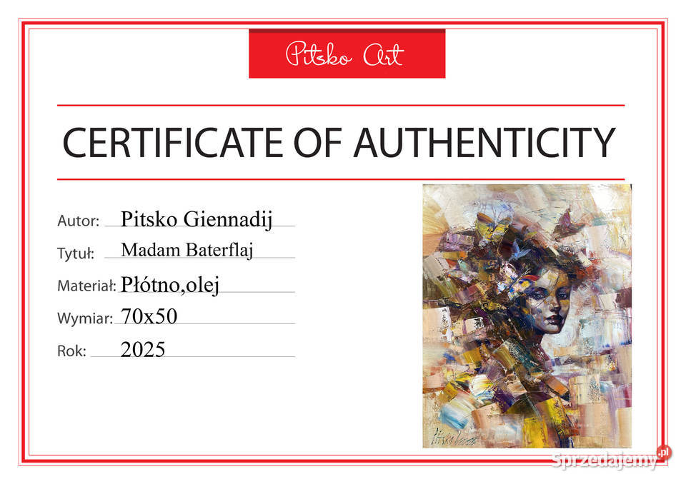 Pitsko Giennadij madam Baterflaj 70x50 obraz