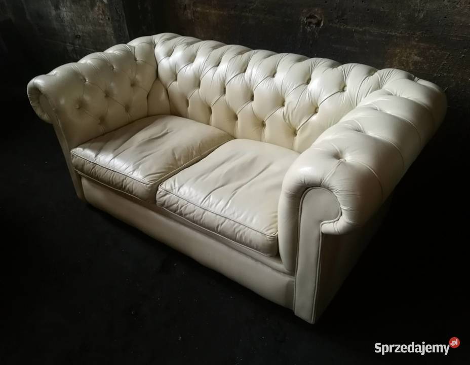 Stylowa elegancka sofa chesterfield skóra Meble dolnośląskie