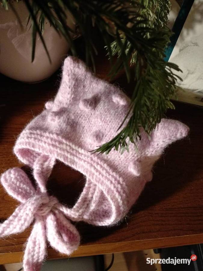 Bonetka z uszkami komin róż Nakrycia głowy, szaliki i rękawiczki