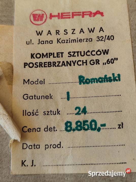 HEFRA komplet sztućców posrebrzanych model śląskie Łuków Śląski sprzedam