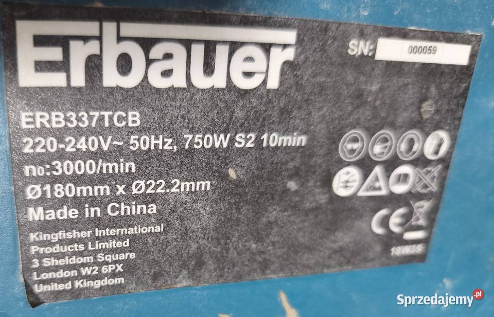 Sprzedam maszynę do glazury Erbauer ERB337TCB Gdańsk