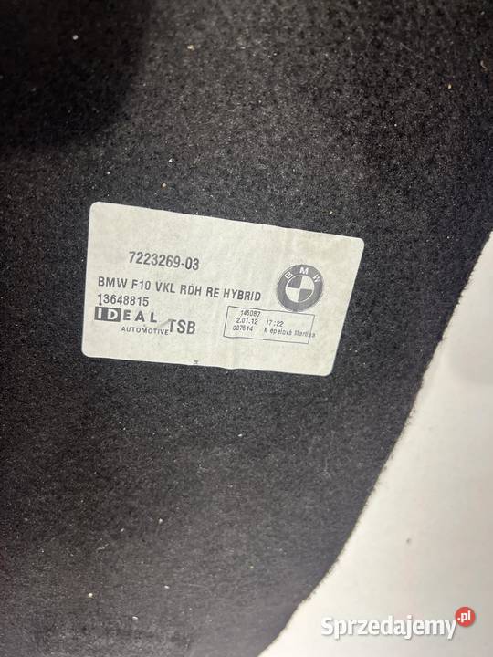 BMW F10 BOCZEK TAPICERKA BAGAŻNIKA PRAWA 7223269