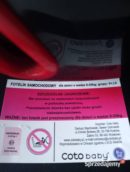 Fotelik samochodowy Jabłonna Druga