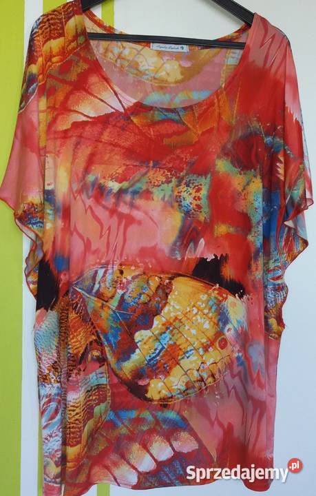 XL48 Kolorowa tunika o kroju nietoperza Butik Gliwice sprzedam