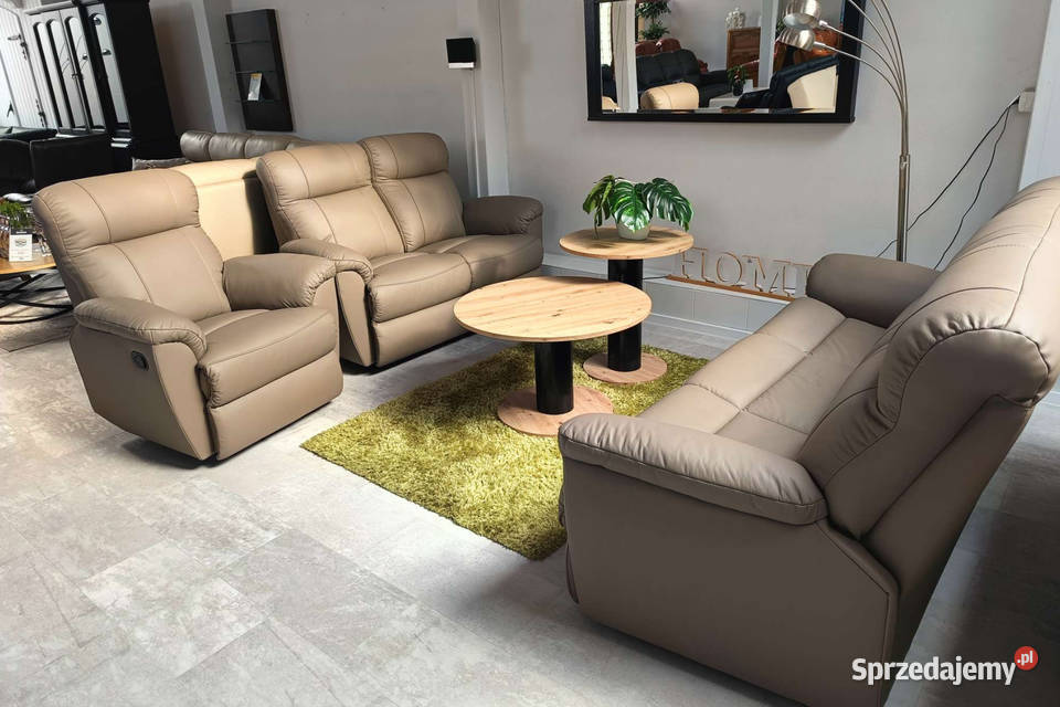 Komplet Tania III OKAZJA 20 SKÓRA spanie i śląskie Piasek sprzedam