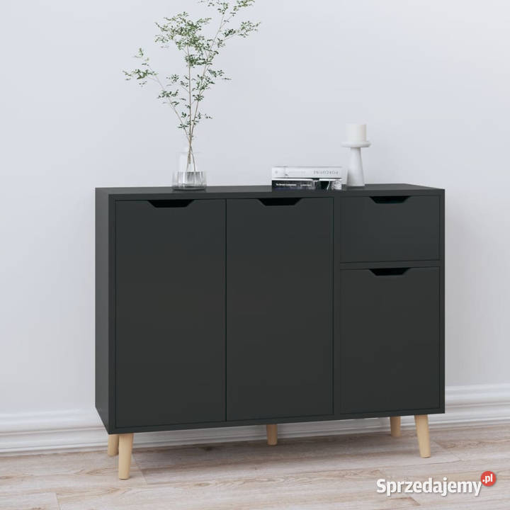 Szafka czarna z połyskiem 90x30x72 materiał