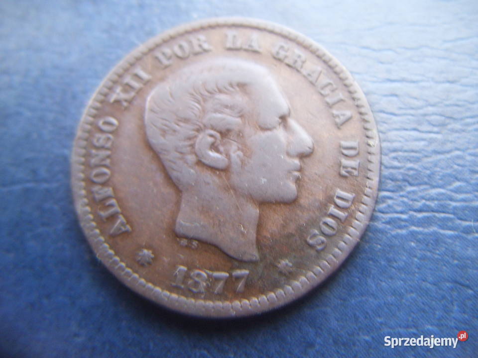 Stare monety 5 centym 1877 Hiszpania /2