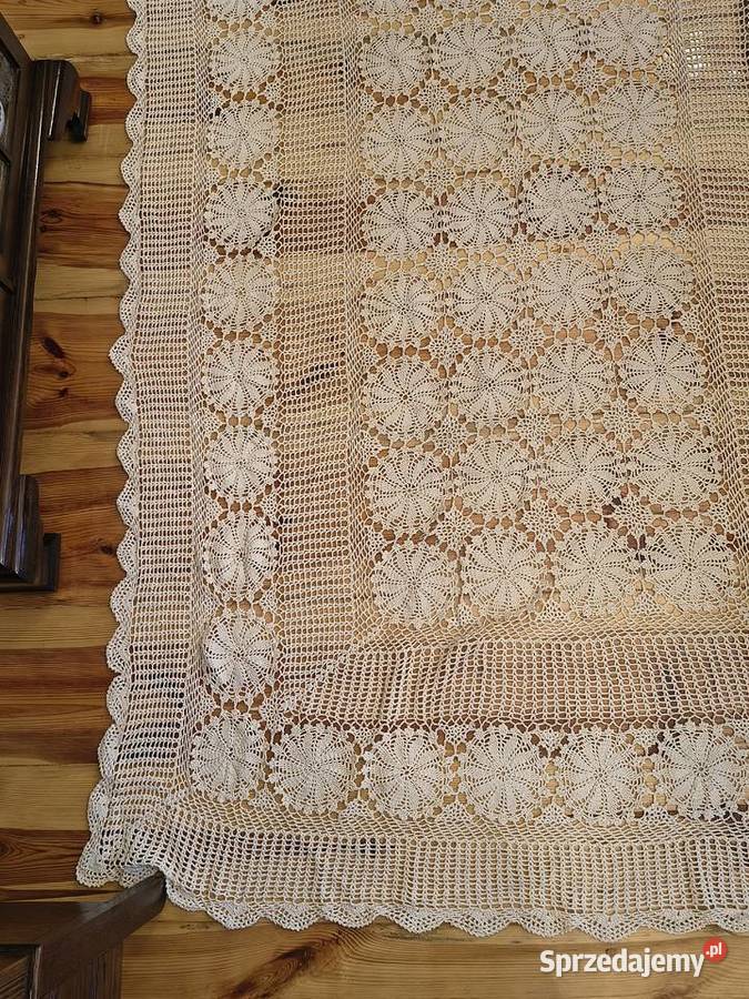 obrus szydełkowy serweta duży 150 x 250 ecru inny kolor
