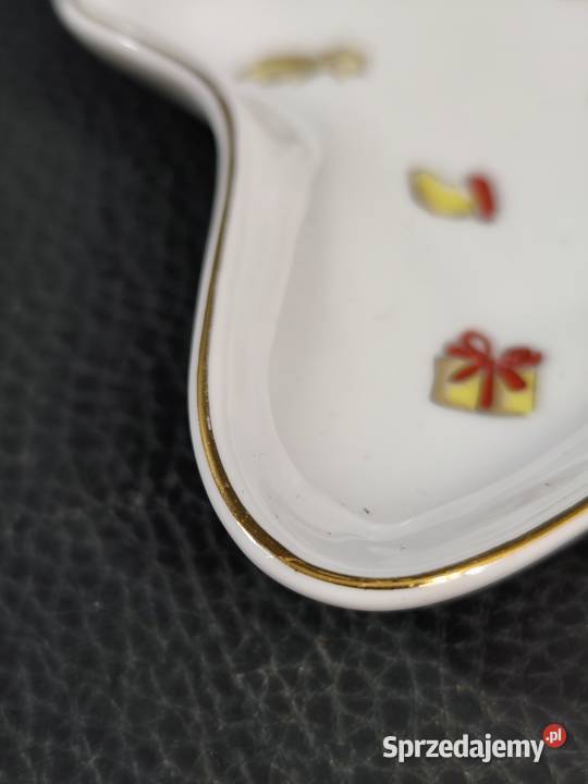 Porcelanowy Talerzyk Świąteczny Choinka TCM Poddębice