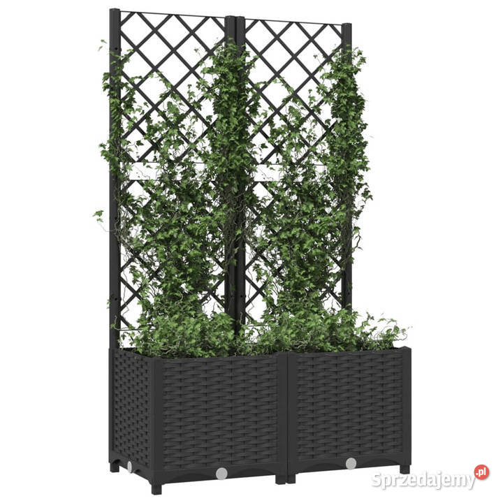 Donica ogrodowa z kratką czarna 80x40x136 PP Warszawa