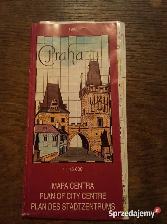 Praga czeska mapa 1992 Warszawa sprzedam