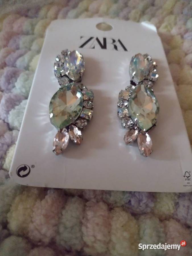 ZARA Bogato zdobione cyrkoniami kolczyki Kraków