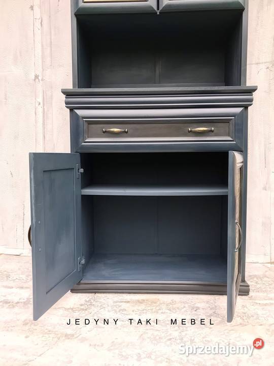 Witrynakredens w stylu shabby chic niebiesko 83cm Przeworsk