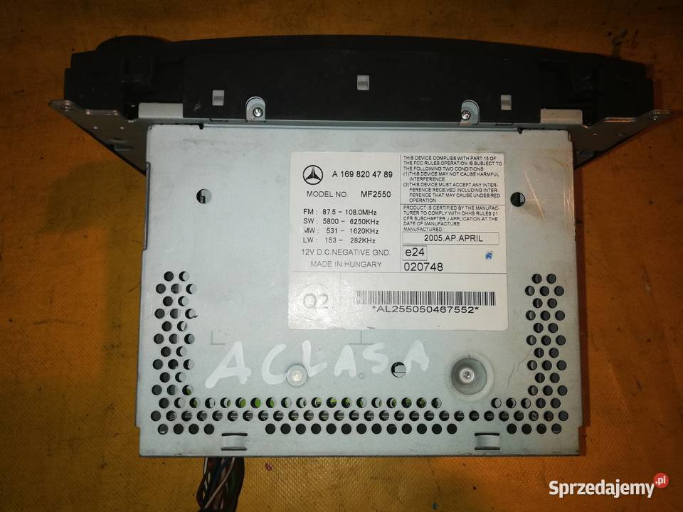 radio CD Mercedes W169 typMF2550 Fabryczne Piotrków Trybunalski